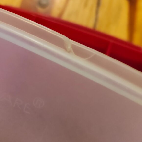 Vintage Tupperware Red Stow-N-Go Tote Box Craft Sewing Beads Tackle 767 768 769 - Picture 9 of 11